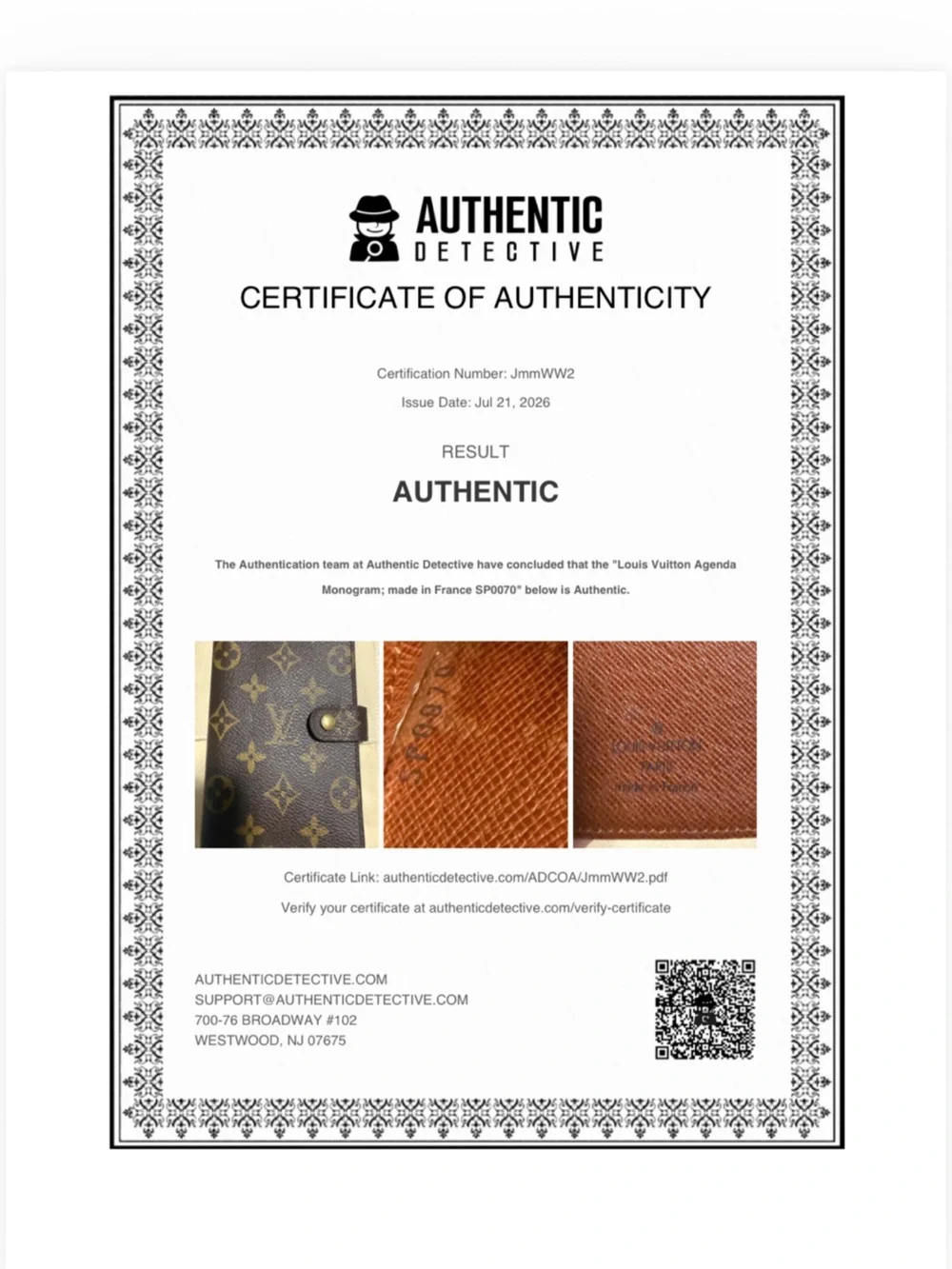 Louis Vuitton Authentic Agenda w/paper in Brown and Gold! With COA & Dust Bag!